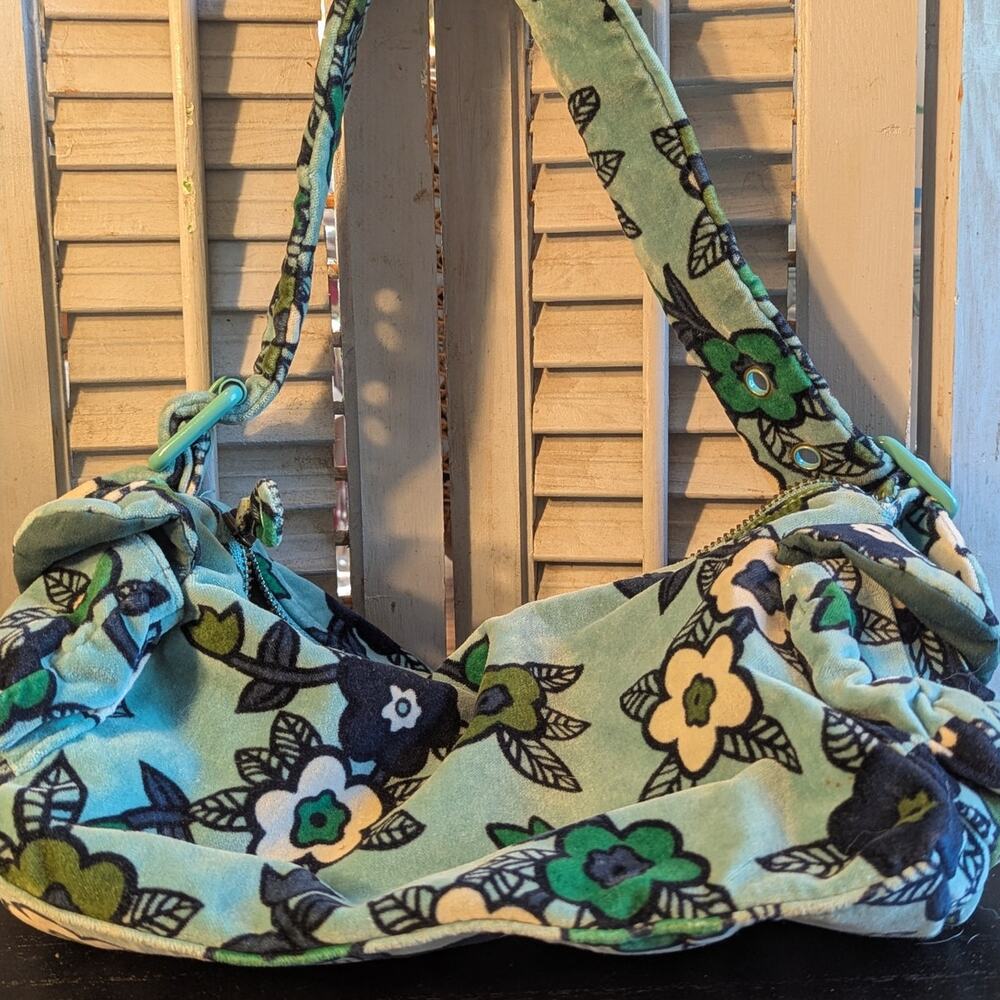 Vintage Y2K Gap velour floral print hobo shoulder bag